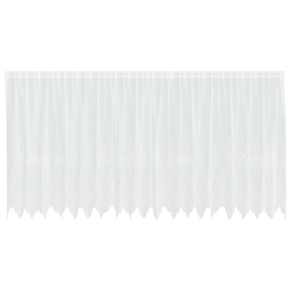 vidaXL Перде от дантела С завеси Флорален Бяло 140 x 500 cm Полиестер