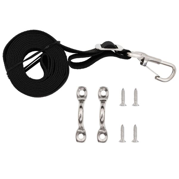 vidaXL Колани за тента за лодка, 2 бр, текстил и неръждаема стомана