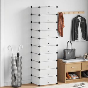 vidaXL Сглобяем органайзер за обувки, 10 отделения, бял