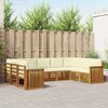 vidaXL Комплекти дивани 9 pcs Натурален и Крема Солидно акациево дърво