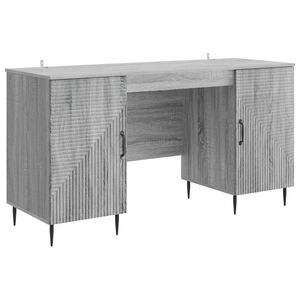 vidaXL Бюро Сива сонома 142,5 x 50 x 75 см Инженерна дървесина