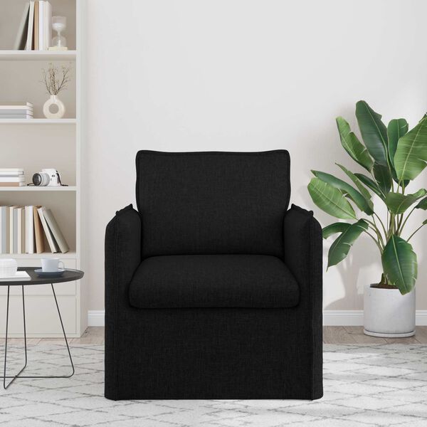 vidaXL Диван Черно Общи размери: 75 x 82 x 85 см (Ш x Дълб x В) Кадифе