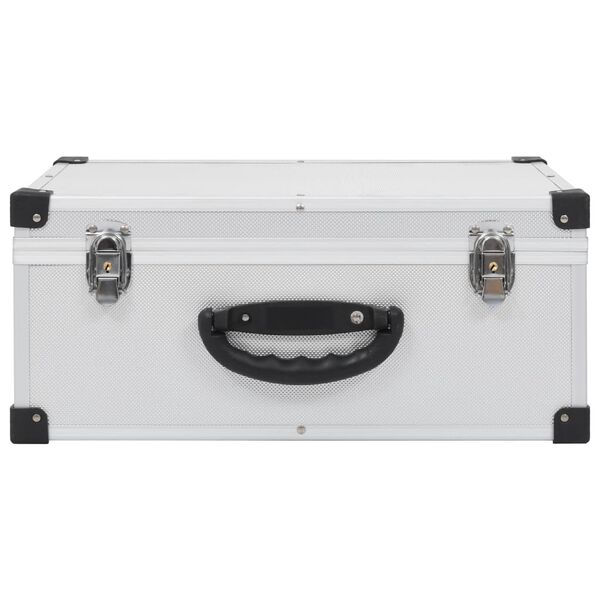 vidaXL CD куфар за 60 диска, алуминий, ABS, сребрист