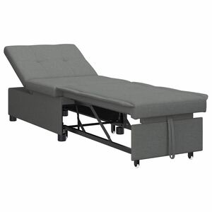 vidaXL Разтегателен диван с матрак Тъмен сив 194 x 50 x 82 см текстил