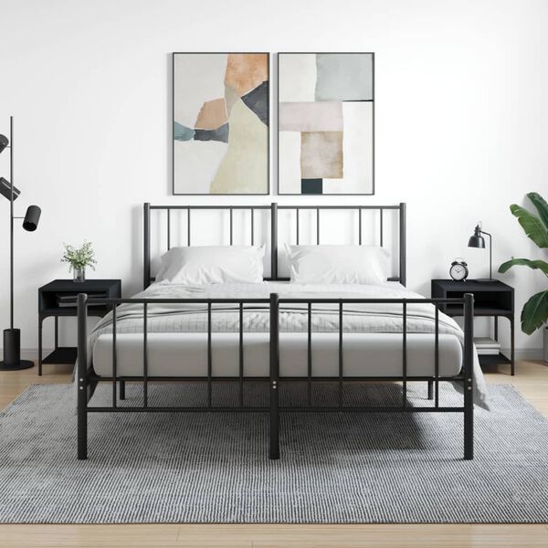 vidaXL Нощни масички, 2 бр, черни, 40x41x50 см, инженерно дърво