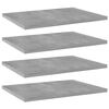 vidaXL Рафтове, 4 бр, бетонно сиви, 40x30x1,5 см, инженерно дърво