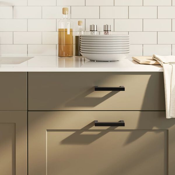 vidaXL Дръжки за шкафове, 20 бр, черни, 96 мм, неръждаема стомана