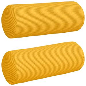 vidaXL Възглавници валяци 2 pcs Светло жълто &Oslash; 15 x 40 см