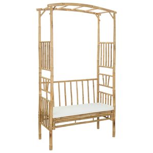 vidaXL Градинска арка с пейка Естествен 115 x 50 x 205 см Бамбук