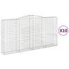 vidaXL Кошници габион арка 10 бр 400x50x200/220 см поцинковано желязо