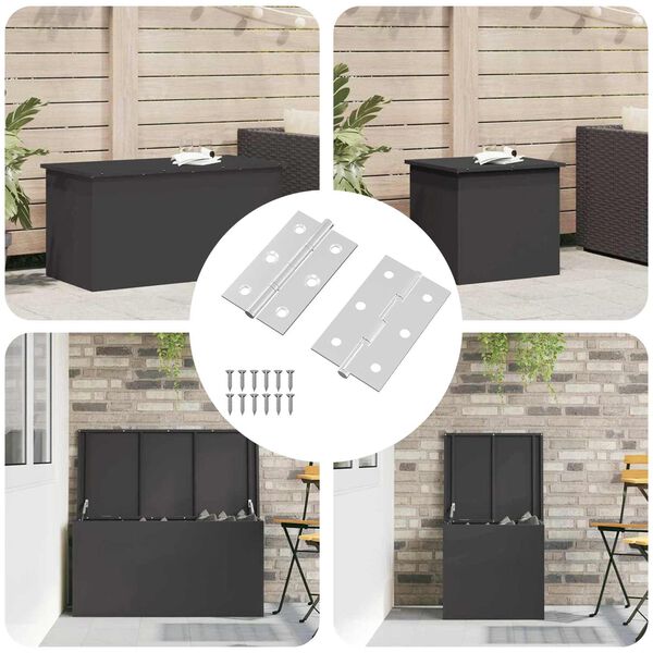 vidaXL Панта Едноцветен 2 pcs Сребрист 58 x 35 x 1 мм Стомана