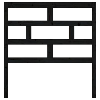 vidaXL Горна табла за легло, черна, 81x4x100 см, бор масив