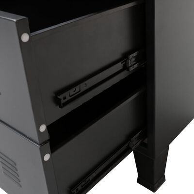 vidaXL Метален скрин, индустриален стил, 78x40x93 см, черен