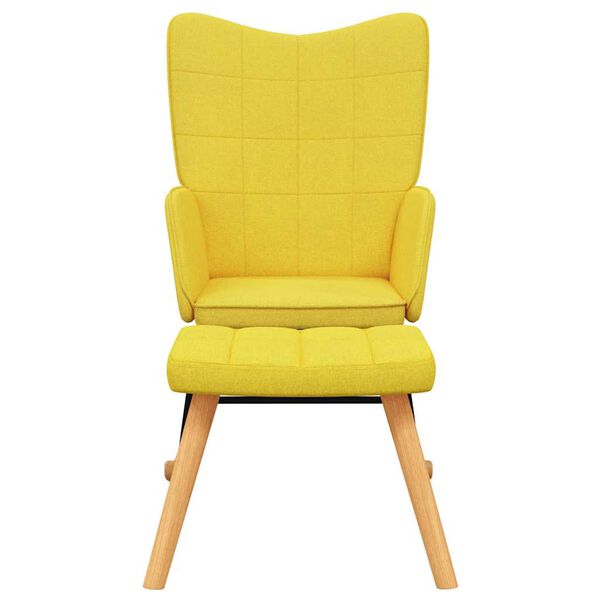 vidaXL Люлеещ се стол с табуретка, горчица жълто, текстил