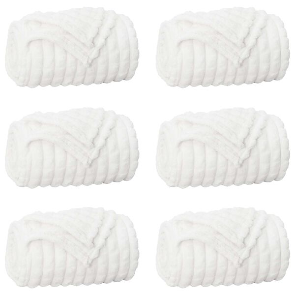 vidaXL Одеала за хвърляне 6 pcs Бяло 270 x 240 см Мека вълна