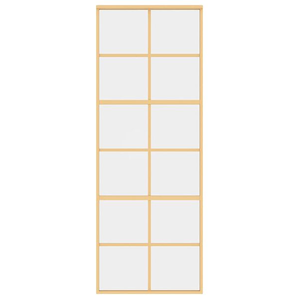 vidaXL Плъзгаща се врата 76x205 см прозрачно ESG стъкло и алуминий