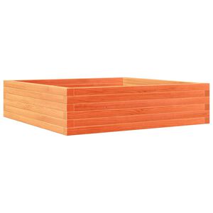 vidaXL Градинска кашпа, восъчнокафява, 90x90x23 см, борово дърво масив