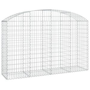 vidaXL Дъговидна габионна кошница 200x50x120/140 см поцинковано желязо