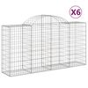vidaXL Габионни кошници арка 6 бр 200x50x100/120 см поцинковано желязо