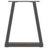 vidaXL Крака за масичка за кафе, V-образна, 2 бр., антрацит, 38 x (42-43,3) см, стомана