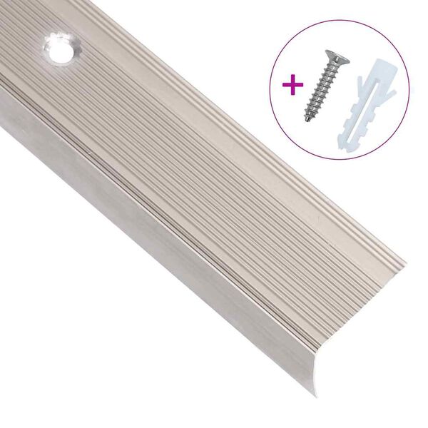 vidaXL Ръбове за стъпала, Г-образни, 5 бр, алуминий, 100 см, шампанско