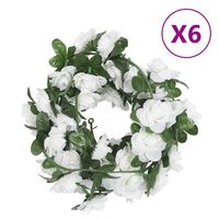 vidaXL Гирлянди от изкуствени цветя 6 бр бели 240 см