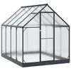 vidaXL Оранжерия за градина с врата Антрацит 183,5 x 243,5 x 207 см