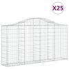 vidaXL Габионни кошници арка 25 бр 200x30x100/120см поцинковано желязо