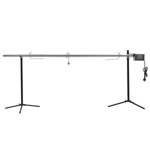 vidaXL Шиш за чеверме с мотор, неръждаема стомана, 207x45x81 см