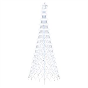 vidaXL LED Коледна Елха 250 см 290 LED светодиода Студено бяло Желязо