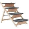 vidaXL Стълба за кучета сива 105x47 см масивна ела