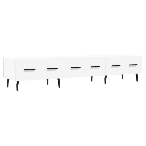 vidaXL ТВ шкаф, бял, 150x36x30 см, инженерно дърво