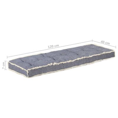 vidaXL Възглавница за палетен диван, синя, 120x40x7 см