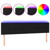 vidaXL LED горна табла за легло, черна, 160x5x78/88 см, плат