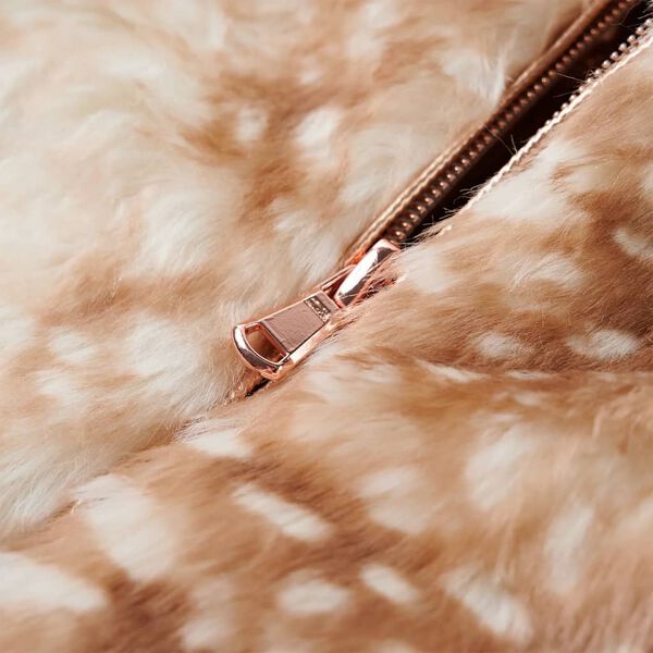 Детско палто от изкуствен косъм, коняк, 104