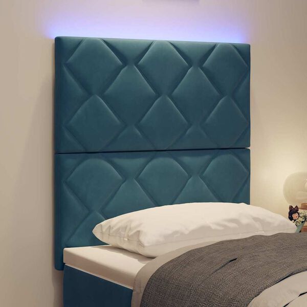 vidaXL LED глава Тъмен син 80 cm Изкуствена