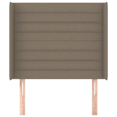 vidaXL Горна табла за легло с уши, таупе, 83x16x118/128 см, плат