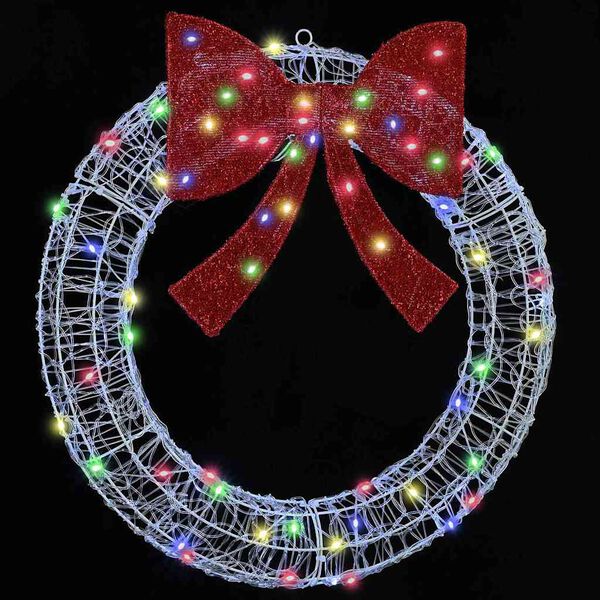 vidaXL Венец с 60 LED светодиода Многоцветен 76 x 8.5 x 76 см Акрил