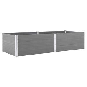 vidaXL Градинска повдигната леха, 250x100x54 см, WPC, сива