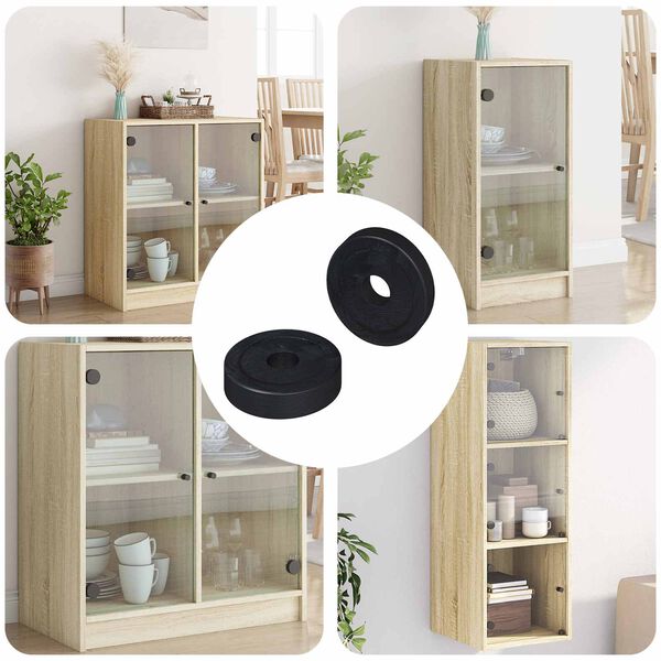 vidaXL подходящ за плоска шайба 2 pcs Черно &empty;15 x 3 мм PVC кополимер