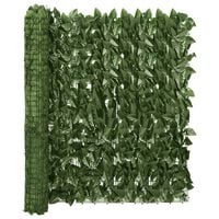 vidaXL Балконски параван с тъмнозелени листа, 300x100 см