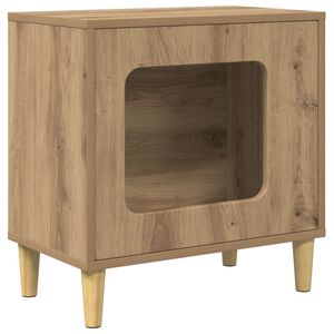 vidaXL Къща за котки Дъб артизан 51 x 30 x 52 см Инженерна дървесина