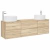 vidaXL Комплект мебели за баня 3 бр. Дъб сонома 161,5 x 44,5 x 80 см