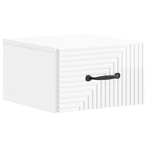 vidaXL Спален шкаф с монтаж на стена Бял гланц 34,5 x 33 x 20 см