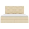 vidaXL Легло с място за съхранение и LED Кремав 180 x 200 cm Полиестер