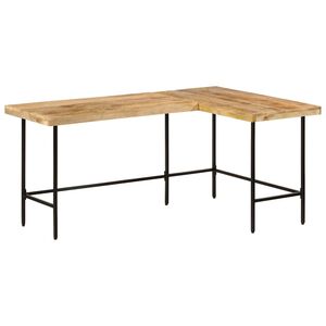 vidaXL Бюро 165x110x77 см мангово дърво масив и желязо