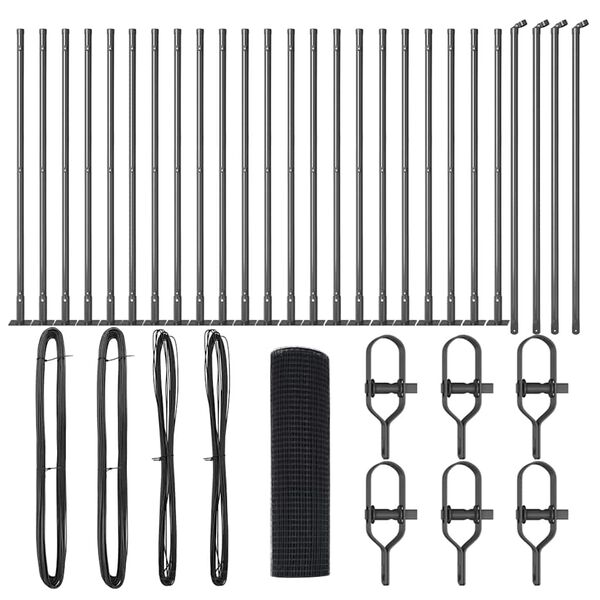 vidaXL Стълб за ограда. Сив 50 x 0,8 м (16 x 16 мм мрежа)