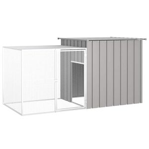 vidaXL Клетка за зайци сива 200x91x100 см поцинкована стомана