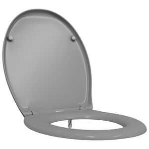 vidaXL Тоалетна седалка Сив 47 x 37 x 4 см Дуропласт