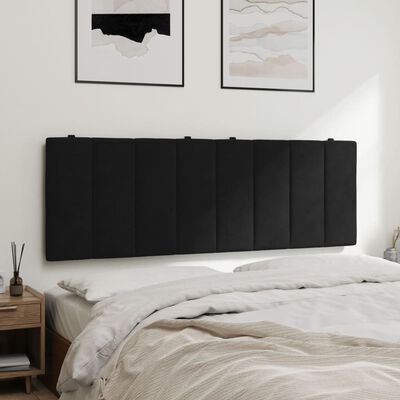 vidaXL Мека табла за легло, черна, 140 см, кадифе